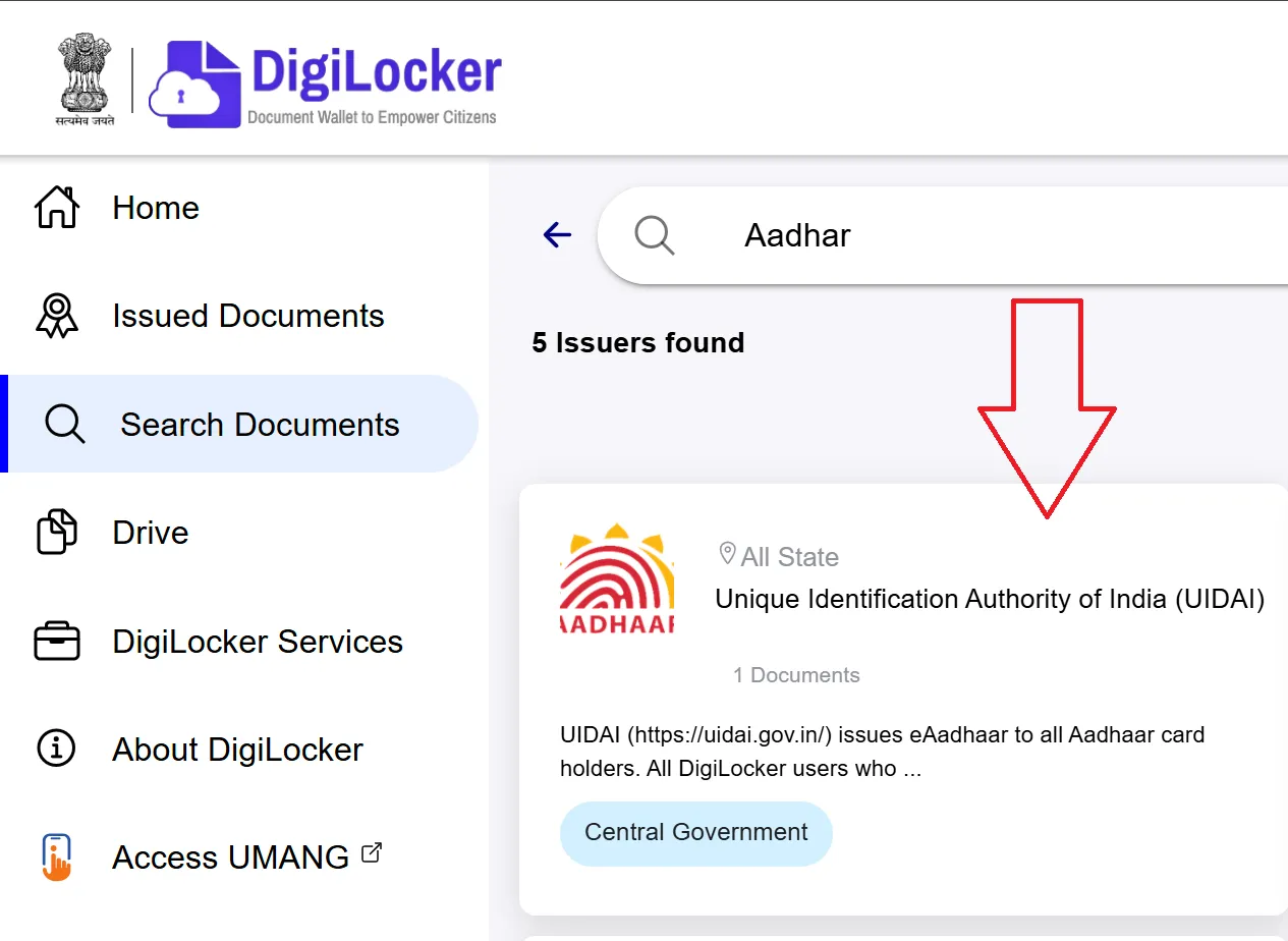 DigiLocker Aadhar Card